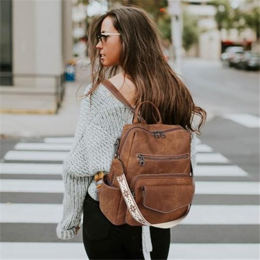 Backpack Purse for Women PU Leather Backpack Ladies Fashion Handbag Designer - Picture 2 of 7